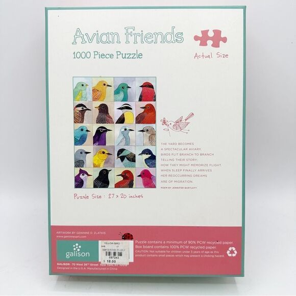 Avian Friends 1000 Piece Puzzle Artwork by Geninne Zlatkis - Picture 2 of 6